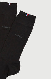 Pack 2 chaussettes unies Homme Bambou Noir 2