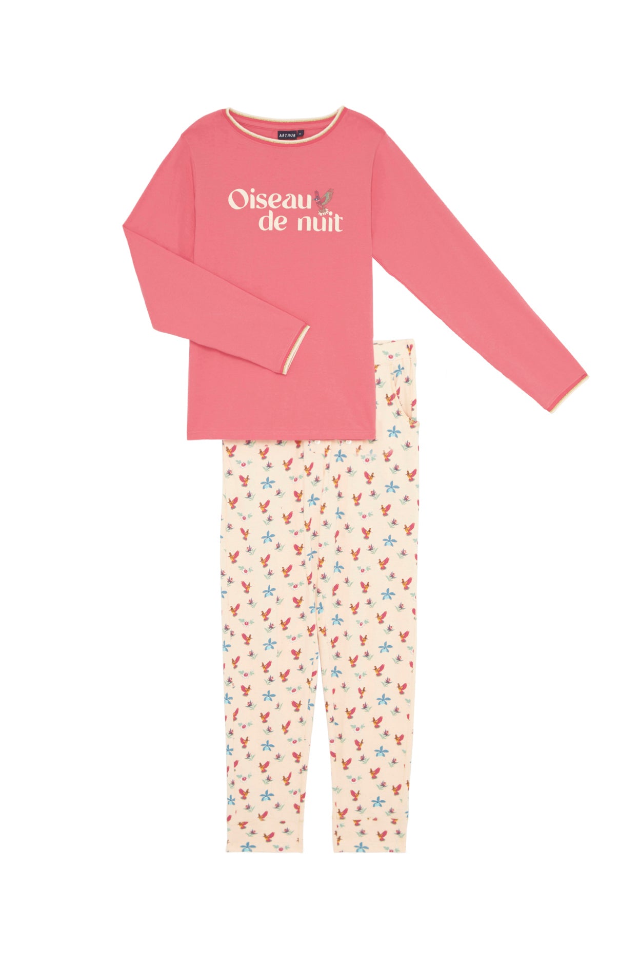 Pyjama long Femme Colibri Rose 3