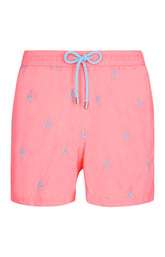 Short de bain Homme brodé bateau Rose 3