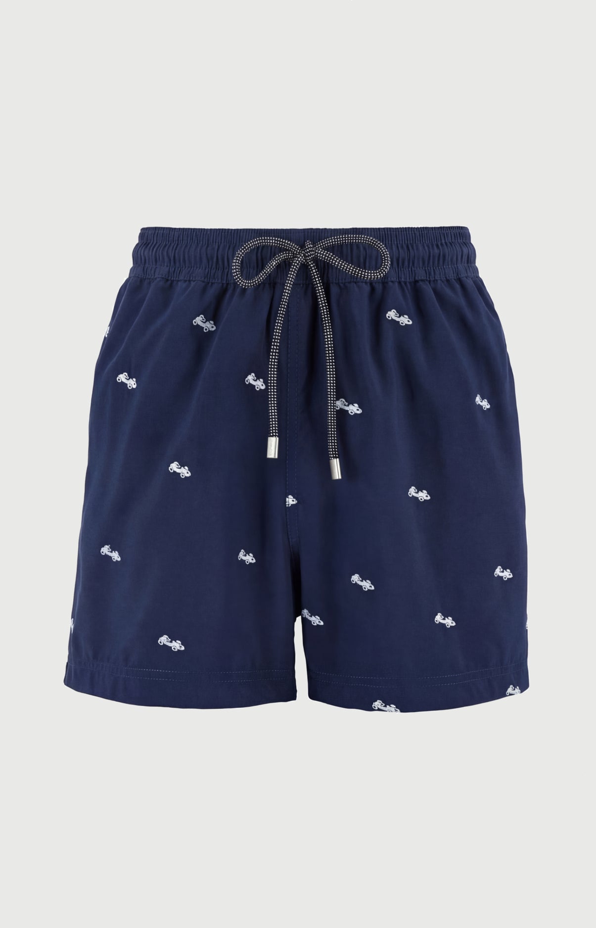 Short de bain homme Bolide Imprimé voiture formule 1 bleu et blanc 3