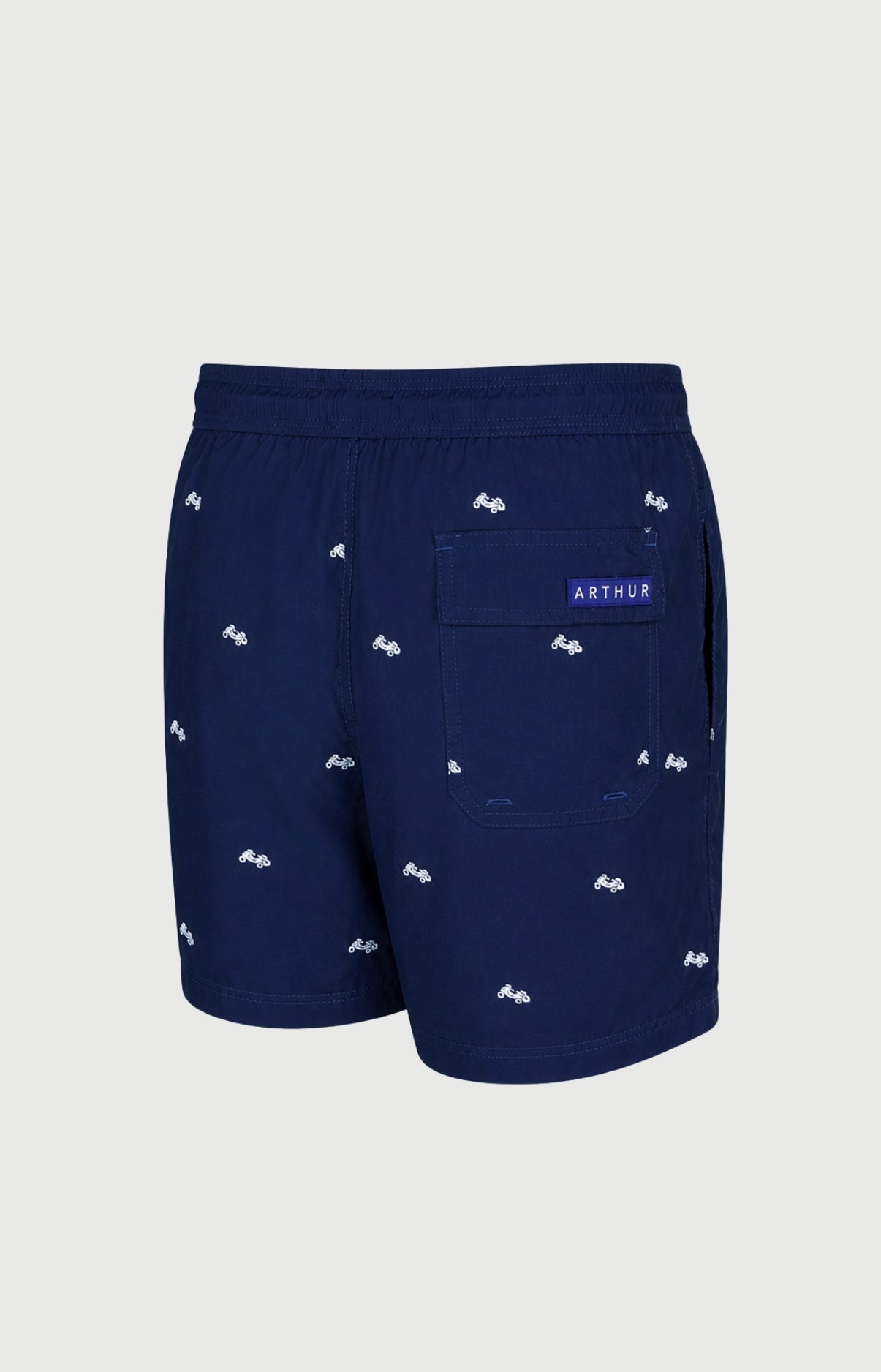 Short de bain homme Bolide Imprimé voiture formule 1 bleu et blanc 5