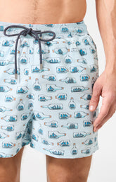 Short de bain homme Pyj à mât Imprimé bateaux bleus en bouteilles 2