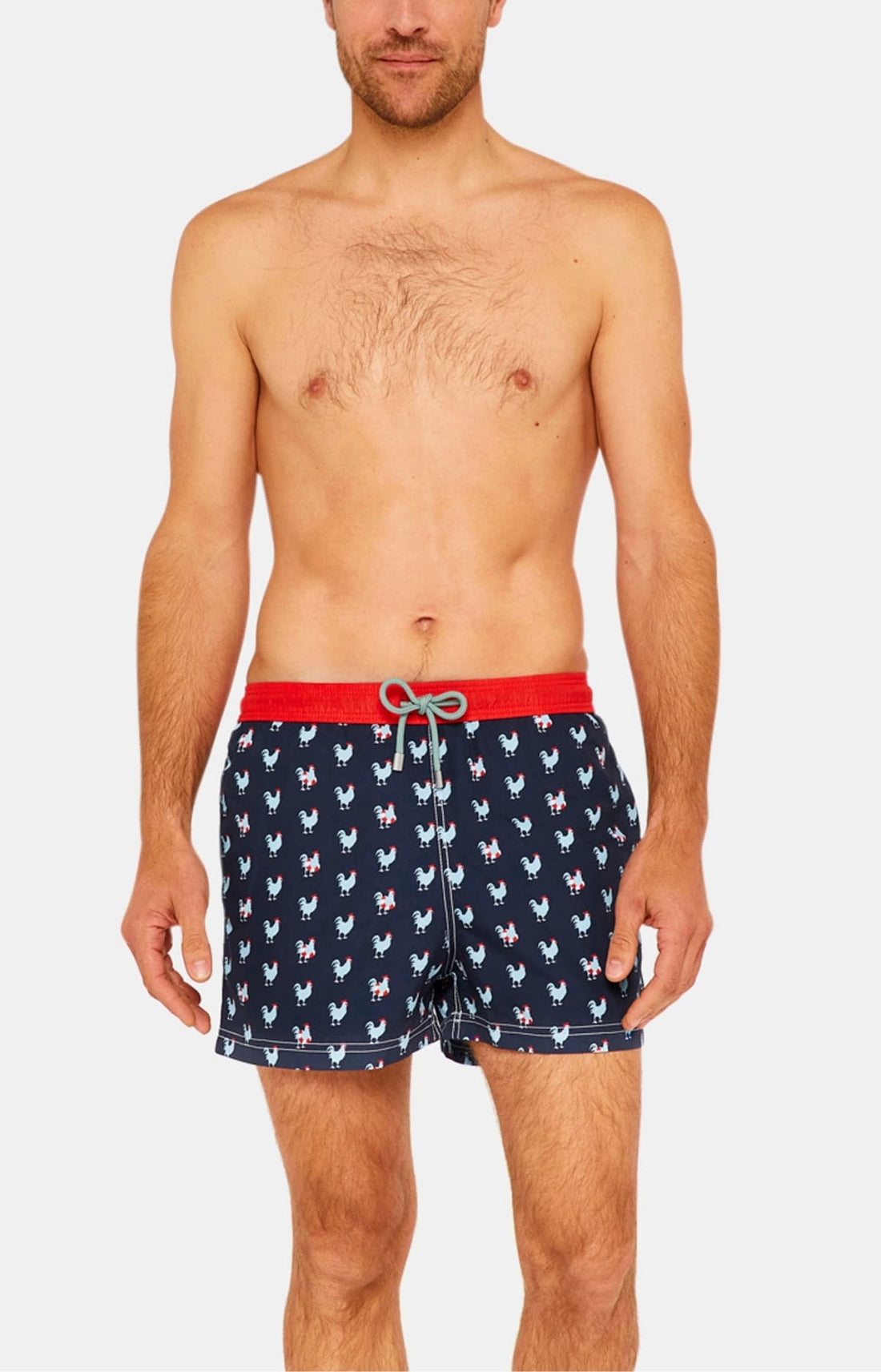 Short de bain Homme motif coq Marine 1