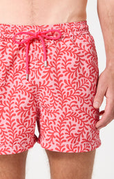 Short de bain homme Leaf Imprimé feuilles blanches 2