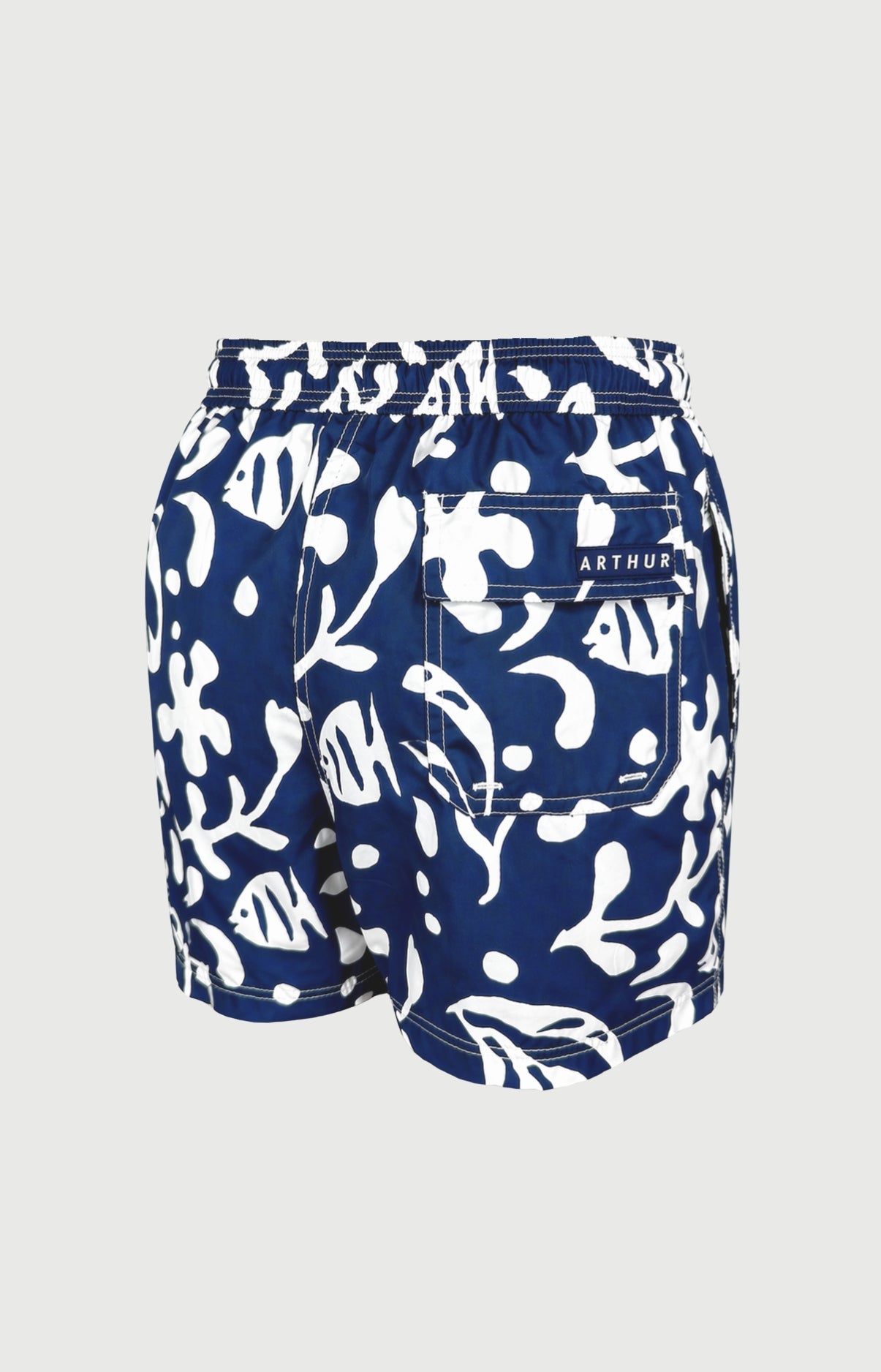 Short de bain homme Matthias Imprimé feuilles de palmier blanches 5