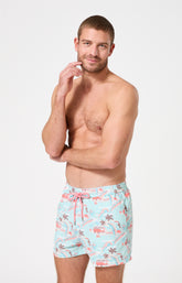 Short de bain homme Van Life Vert Imprimé vannes et palmiers multicolores 4