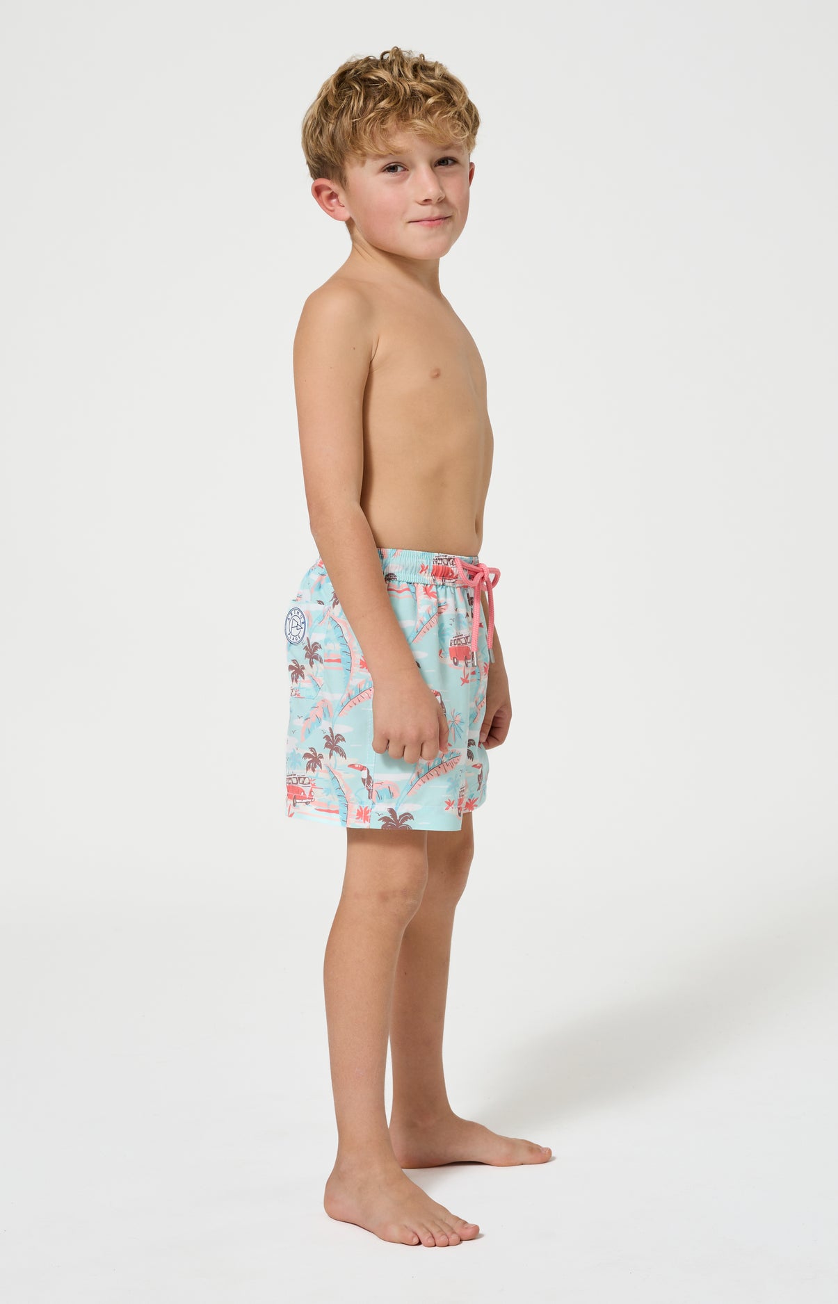 Short de bain enfant Van Life Imprimé vannes et palmiers multicolores 4