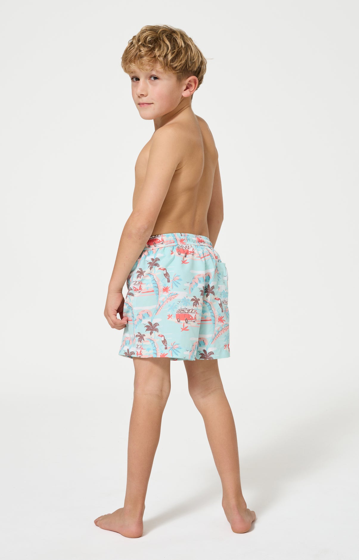 Short de bain enfant Van Life Imprimé vannes et palmiers multicolores 5