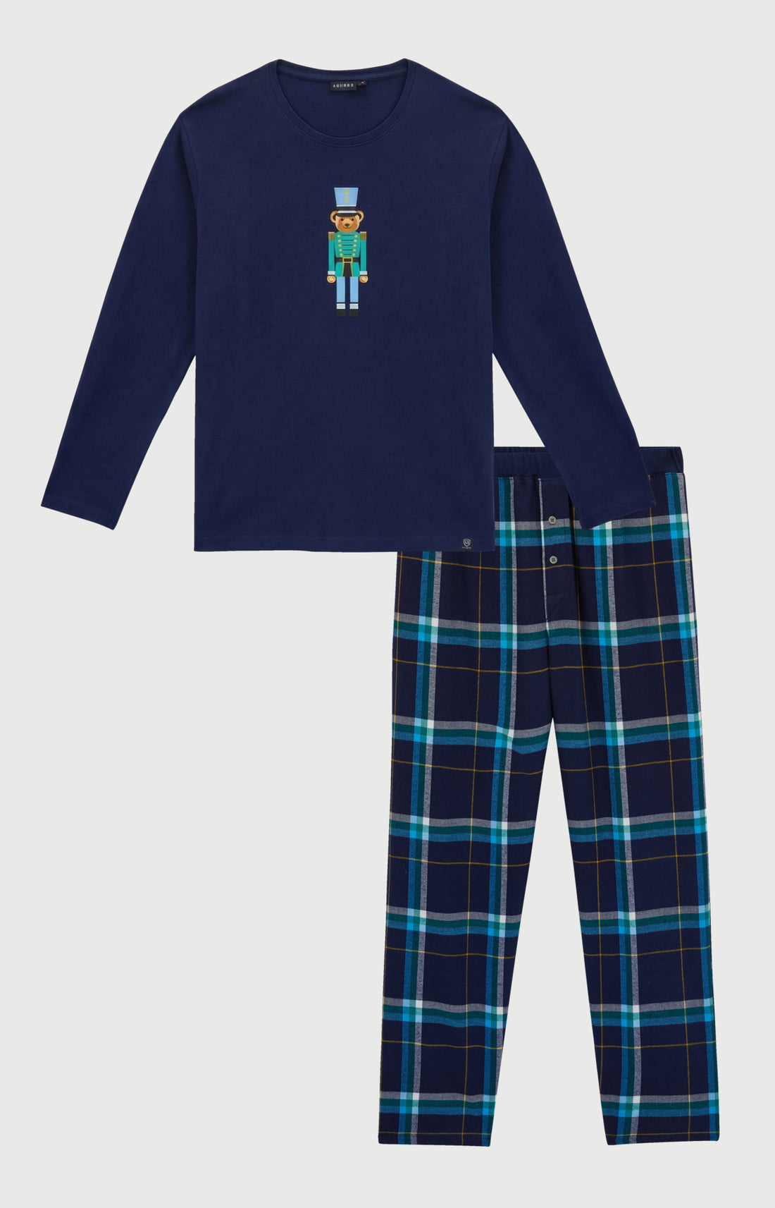 Pyjama en jersey épais et flanelle de coton mark homme marine 3