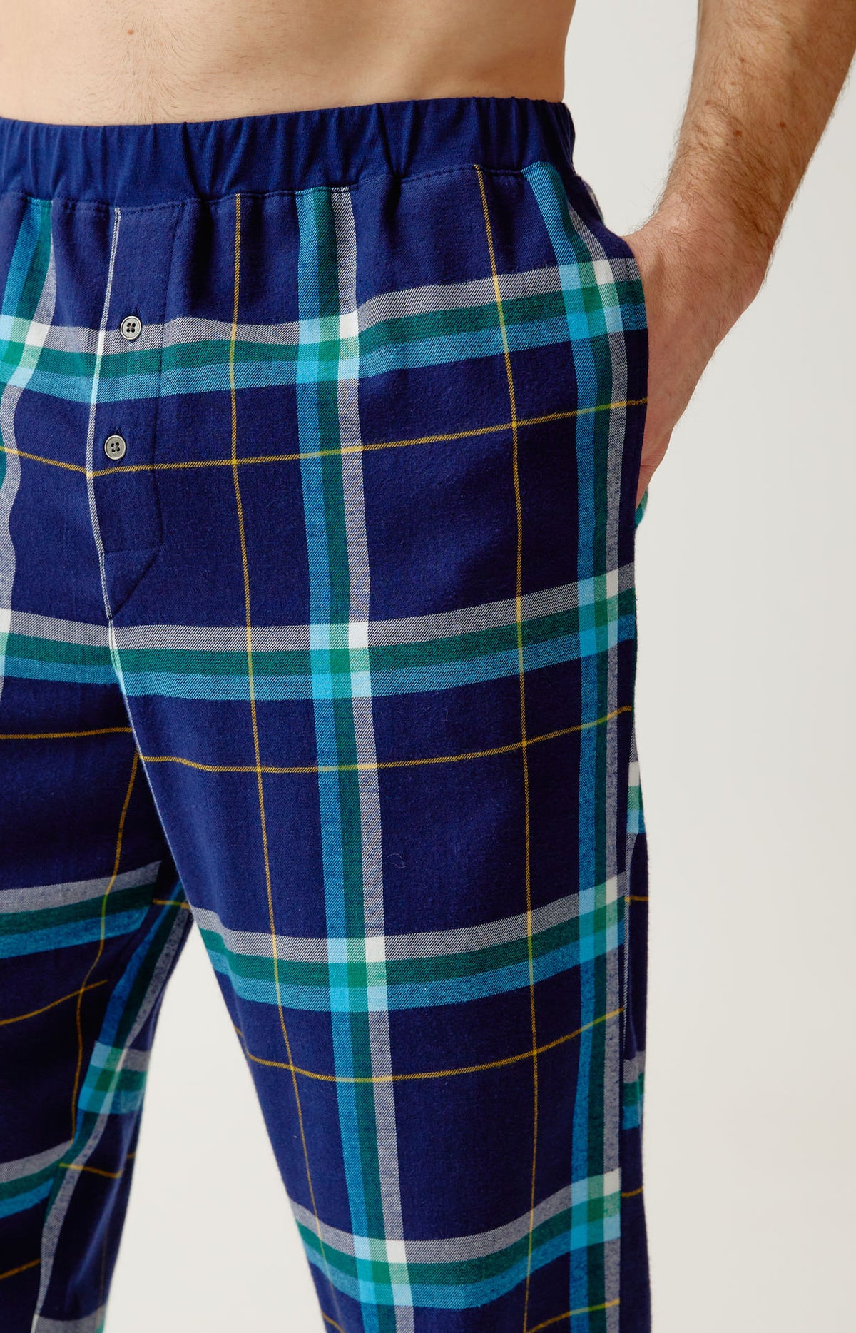 Pyjama en jersey épais et flanelle de coton mark homme marine 4
