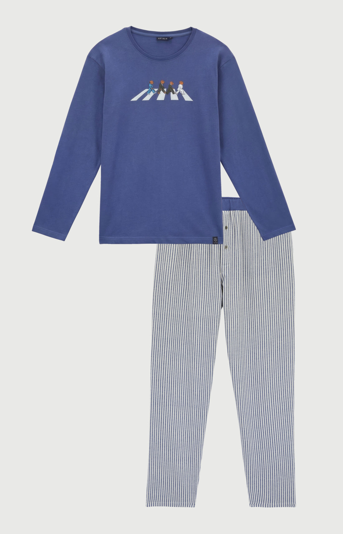 Pyjama en jersey épais et flanelle de coton A&