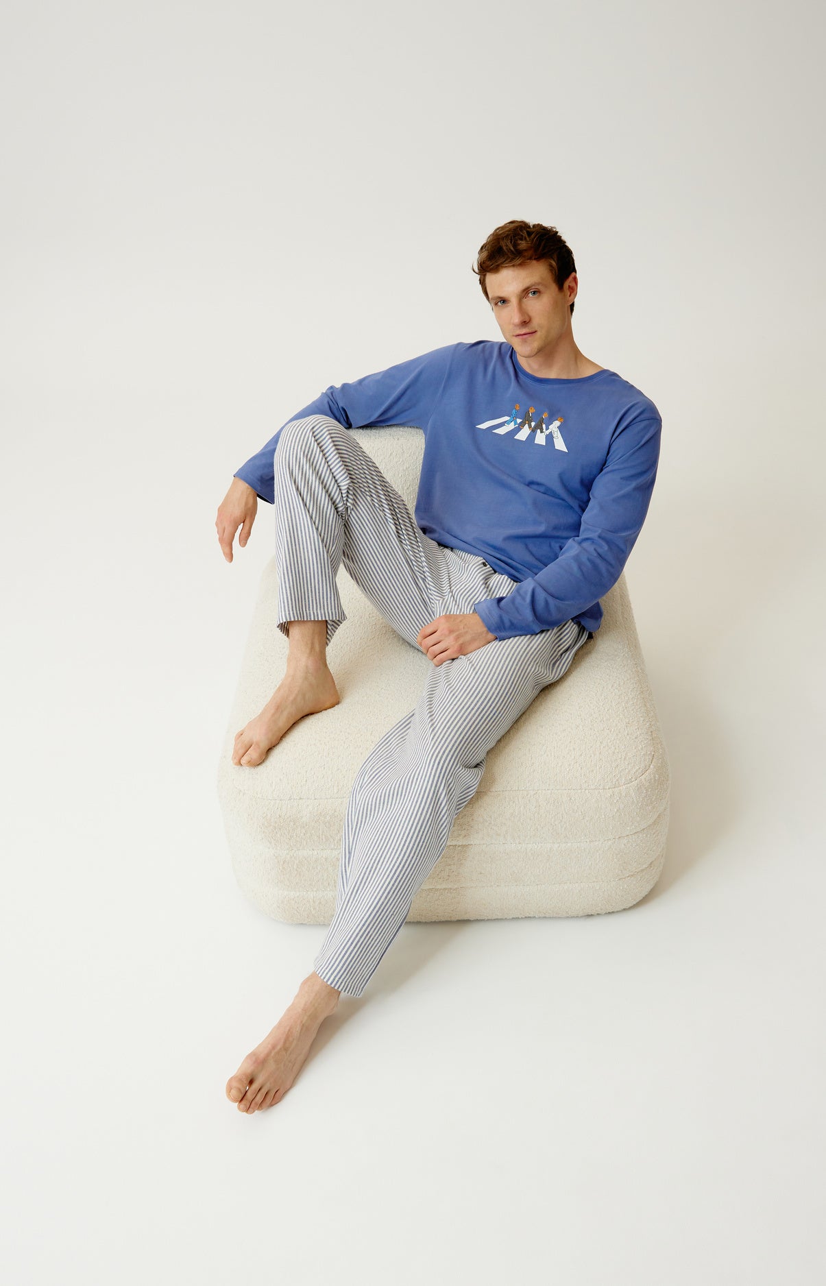 Pyjama en jersey épais et flanelle de coton A&