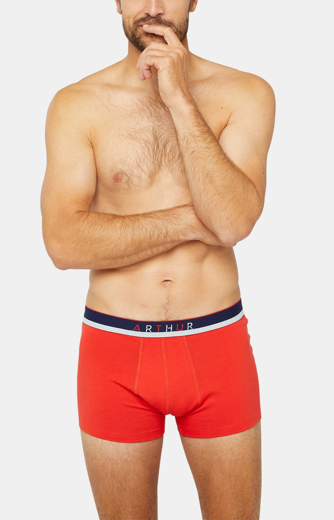 Boxer Slippé Homme Coton Rouge 10