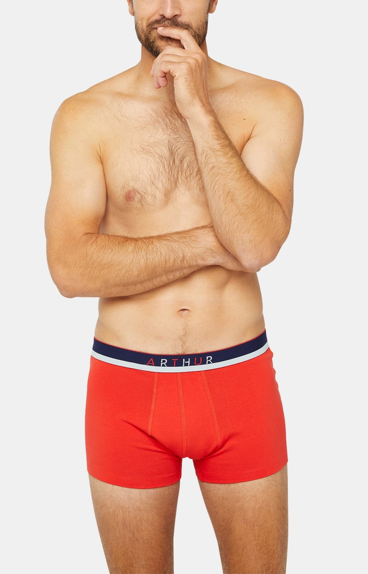 Boxer Slippé Homme Coton Rouge 10