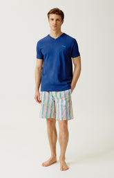 Pyjashort Homme marine et rayé 1
