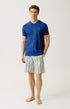 Pyjashort Homme marine et rayé 1
