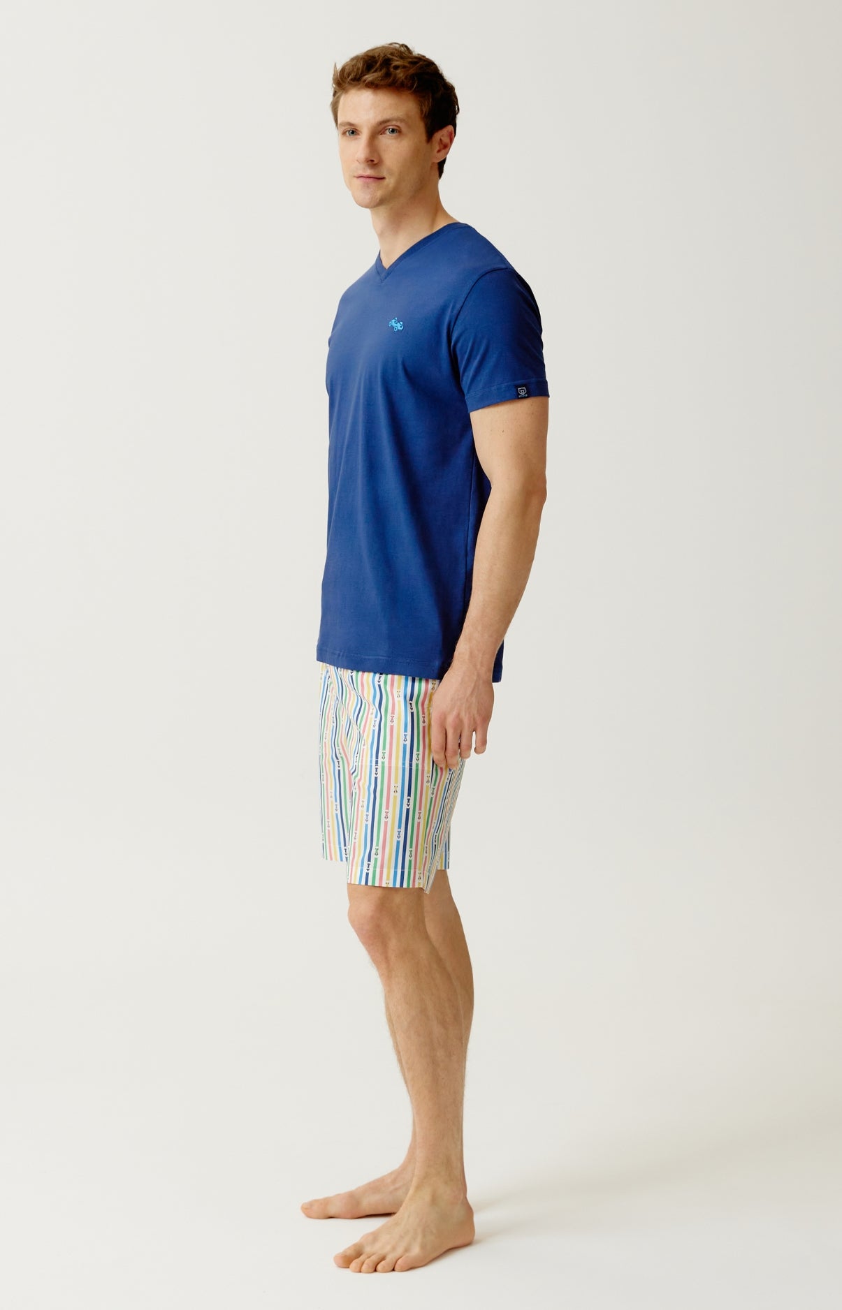 Pyjashort Homme marine et rayé 6