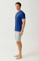 Pyjashort Homme marine et rayé 6