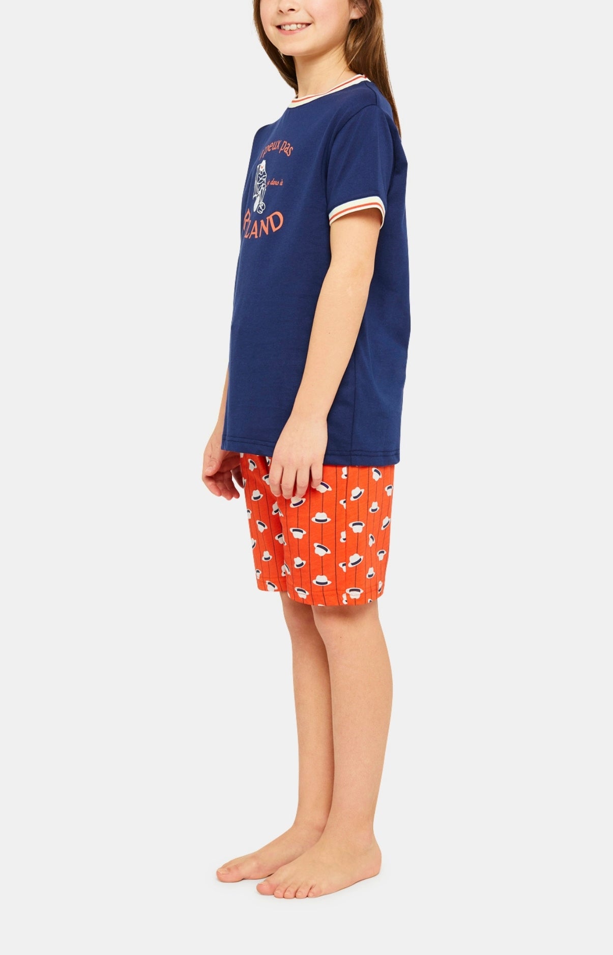 Pyjashort Enfant Roland Garros Beige et Marron 5