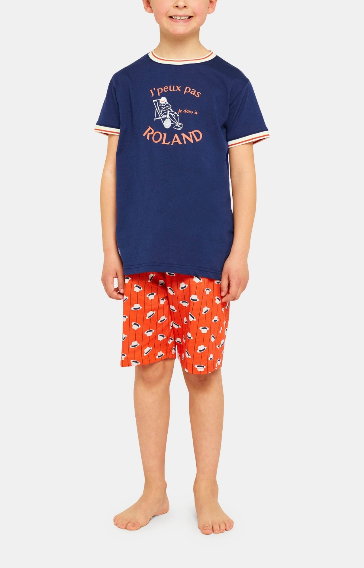 Pyjashort Enfant Roland Garros Beige et Marron 1
