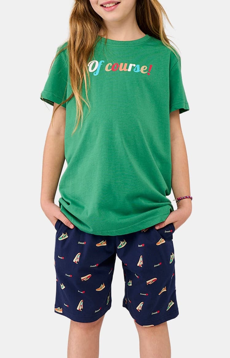 Pyjashort Enfant Sneakers Vert et Marine 4