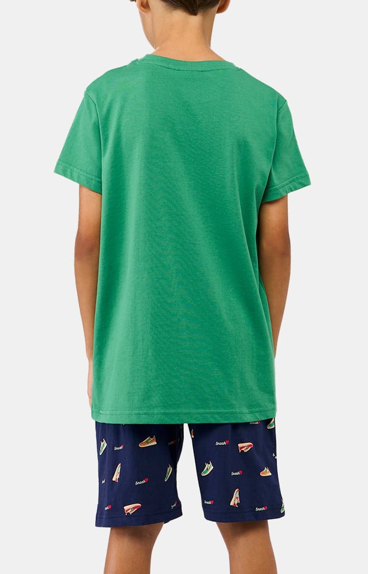 Pyjashort Enfant Sneakers Vert et Marine 6