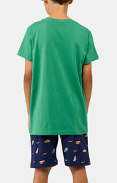 Pyjashort Enfant Sneakers Vert et Marine 6