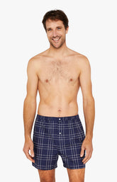 Caleçon classique en popeline de coton Homme Lewis marine 2