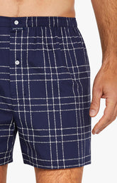 Caleçon classique en popeline de coton Homme Lewis marine 1