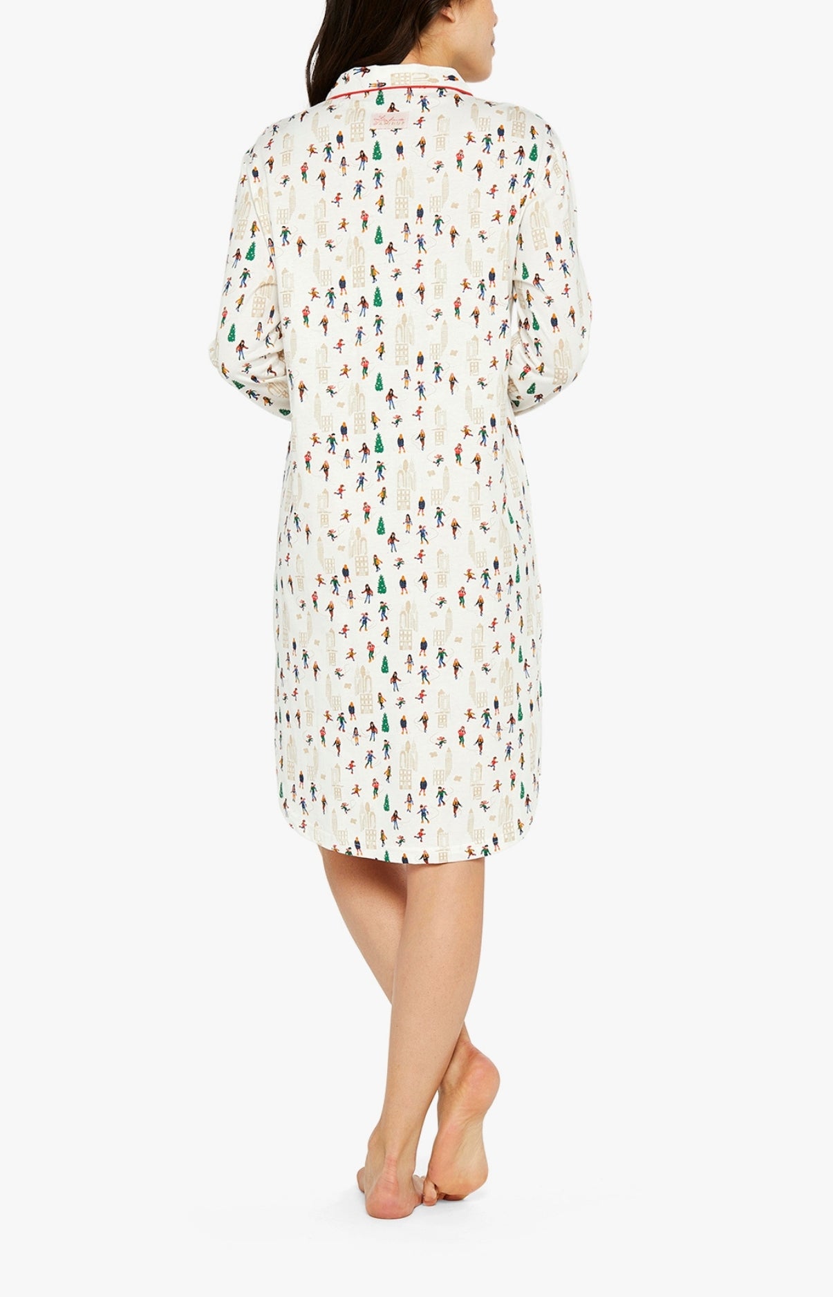 Chemise Grand-Père Femme Matin à glace Blanc et Ivoire 5
