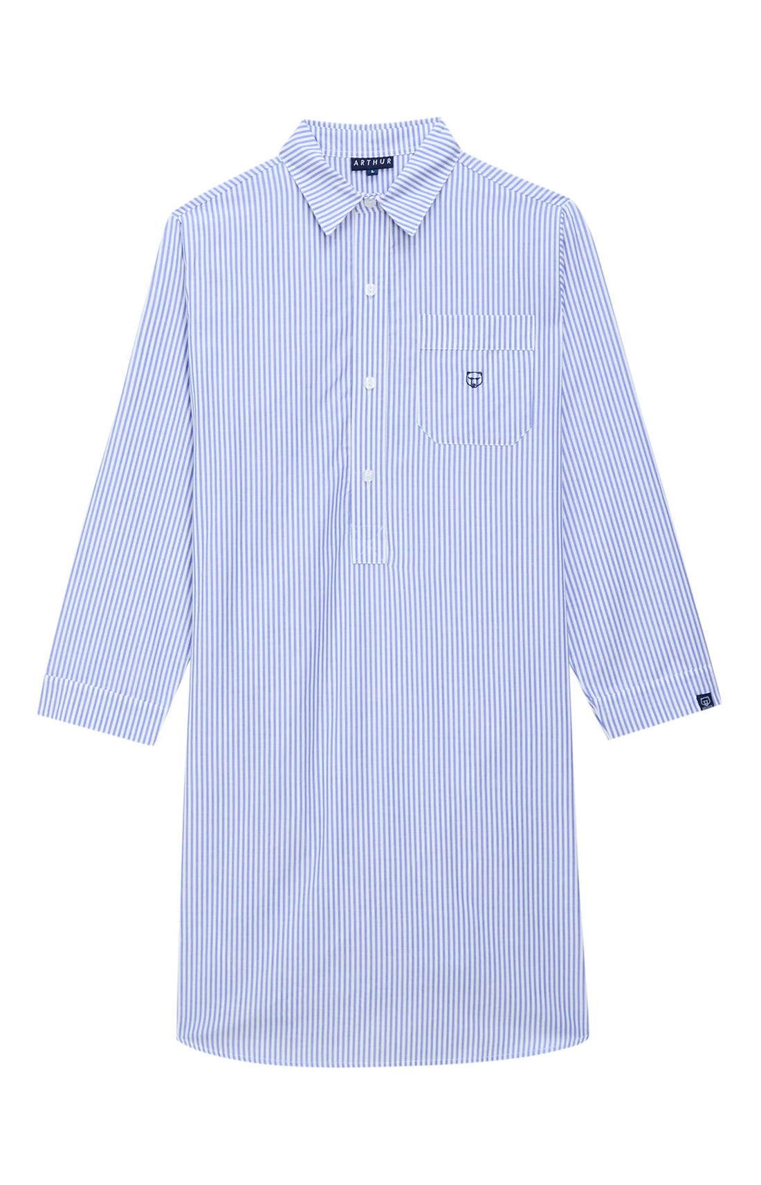Chemise grand-père rayure Bleu 3