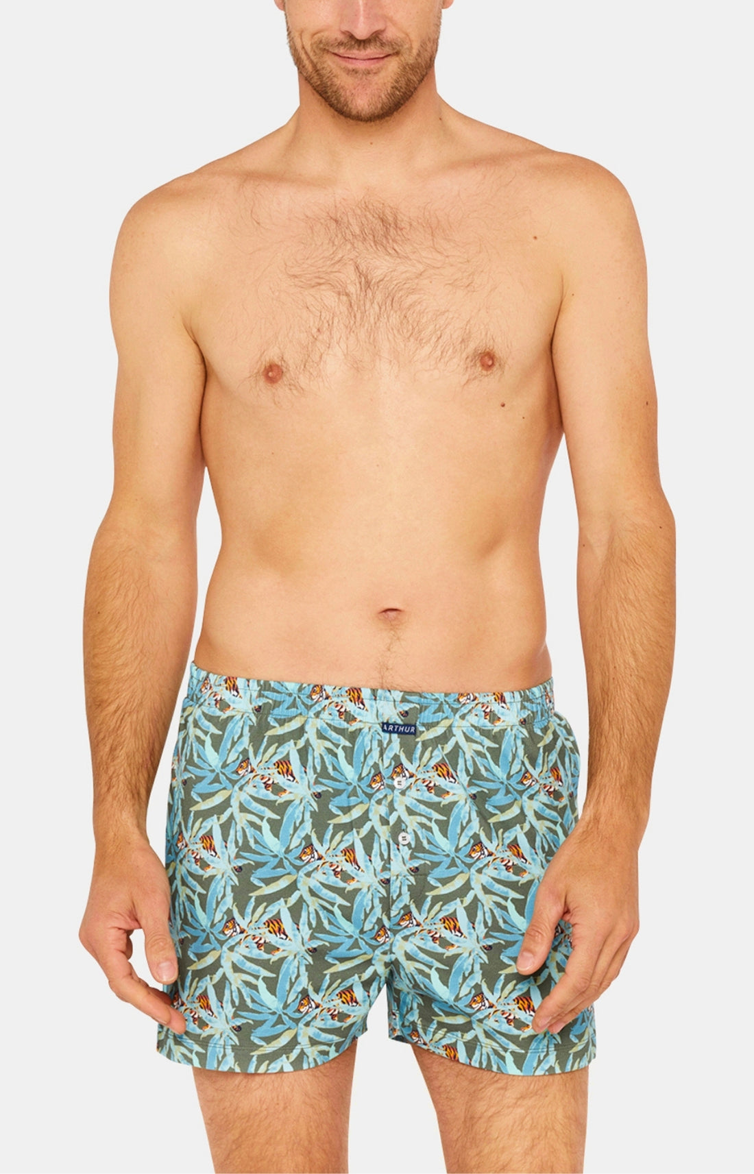 Caleçon de nuit Homme Tigre Vert 1