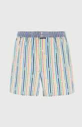 Caleçon avec suspensoir Le Club n°1203 Imprimé rayures multicolores élastique bleue et blanc 3