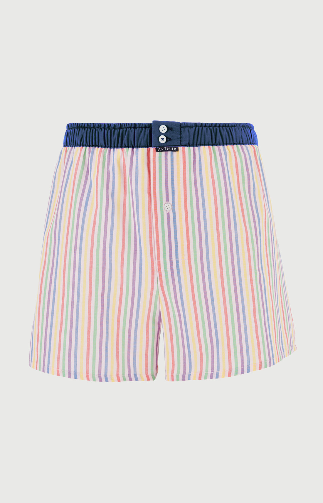 Caleçon avec suspensoir Le Club n°1215 Imprimé rayures multicolores élastique marine 3