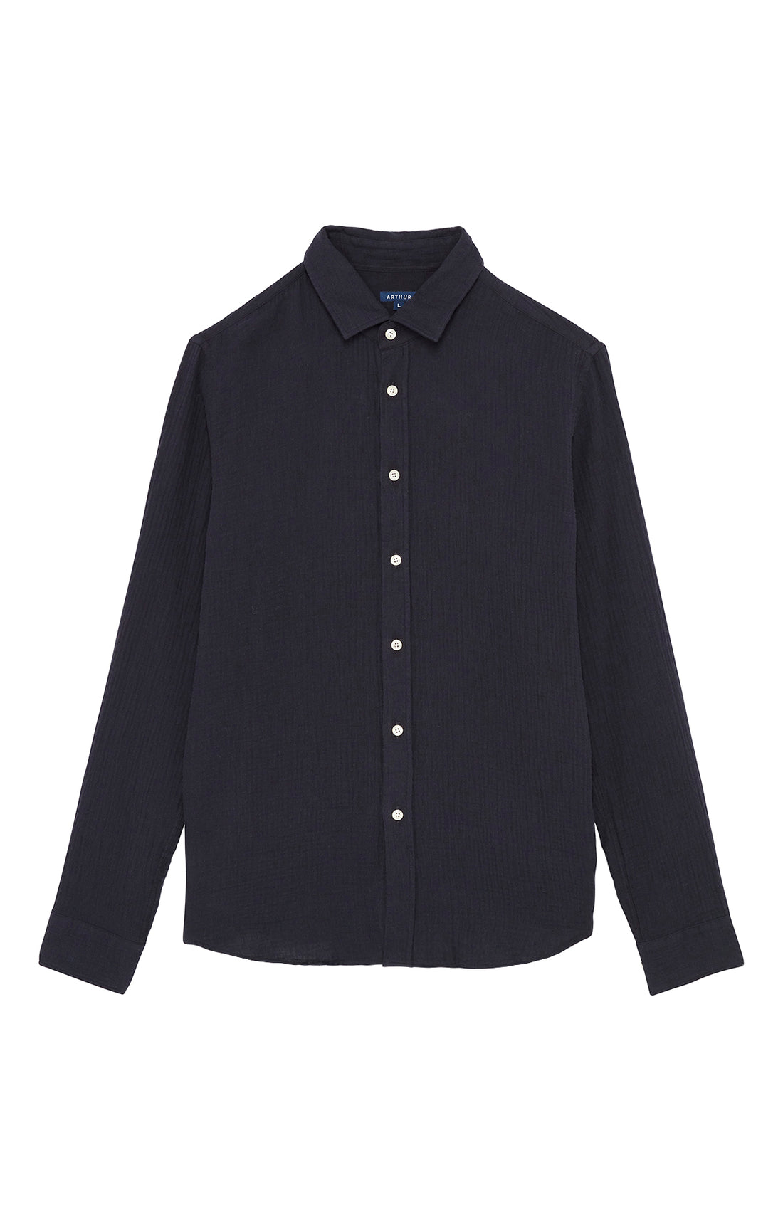 Chemise Homme manches longues Gaze de coton Marine 3