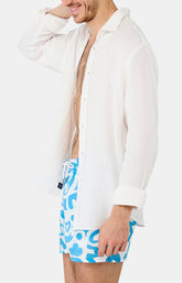 Chemise manches longues gaze de coton Blanc 2
