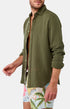 Chemise manches longues gaze de coton Kaki 1
