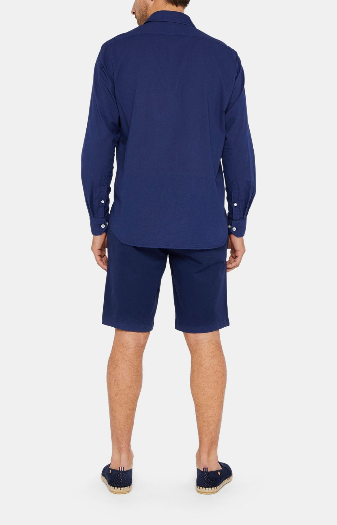 Chemise Homme manches longues Voile de coton Blanc et Ivoire 10