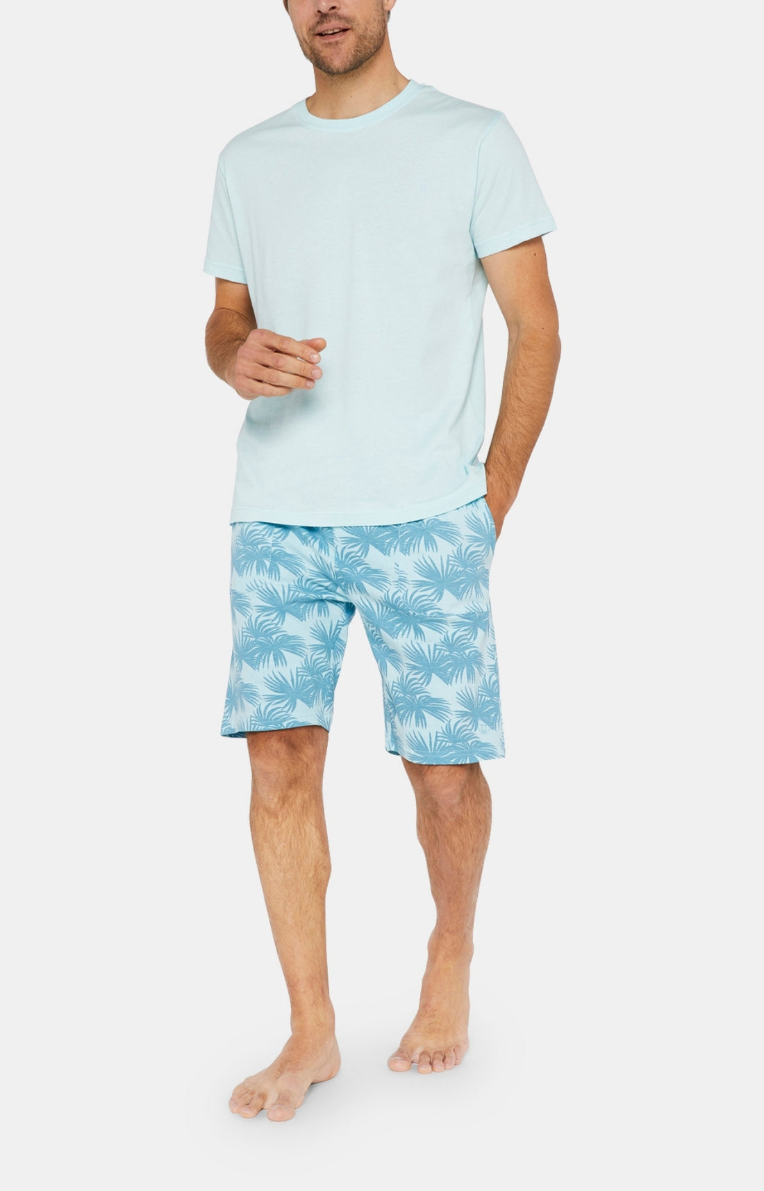 Short Homme Palmier Bleu 1