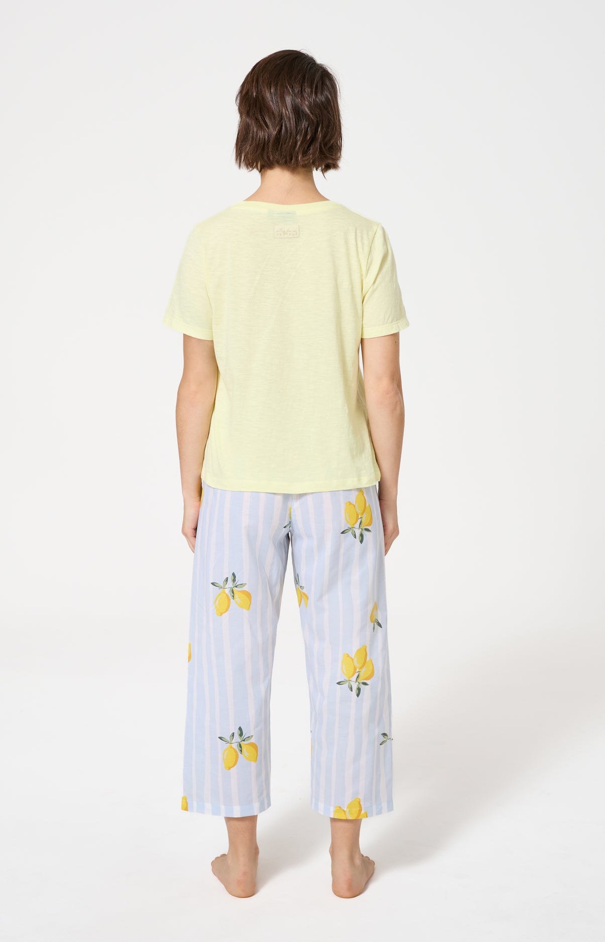 Pyjama Femme Lemon chérie Manches courtes Imprimé citrons jaunes et verts 6