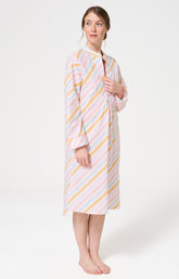 Chemise de nuit Femme Maé Manches longues Imprimé rayures multicolores 4
