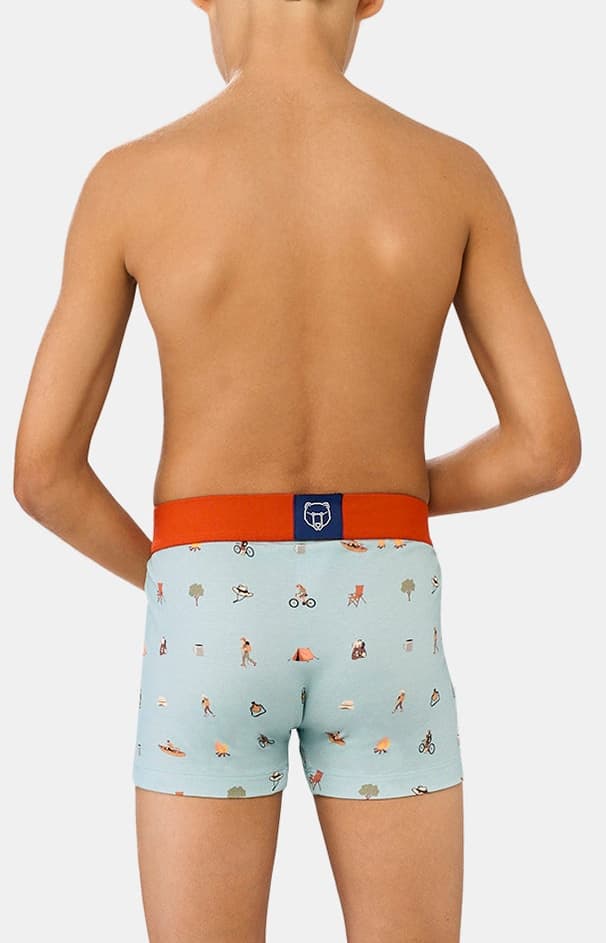 Boxer Enfant Camping Bleu 4