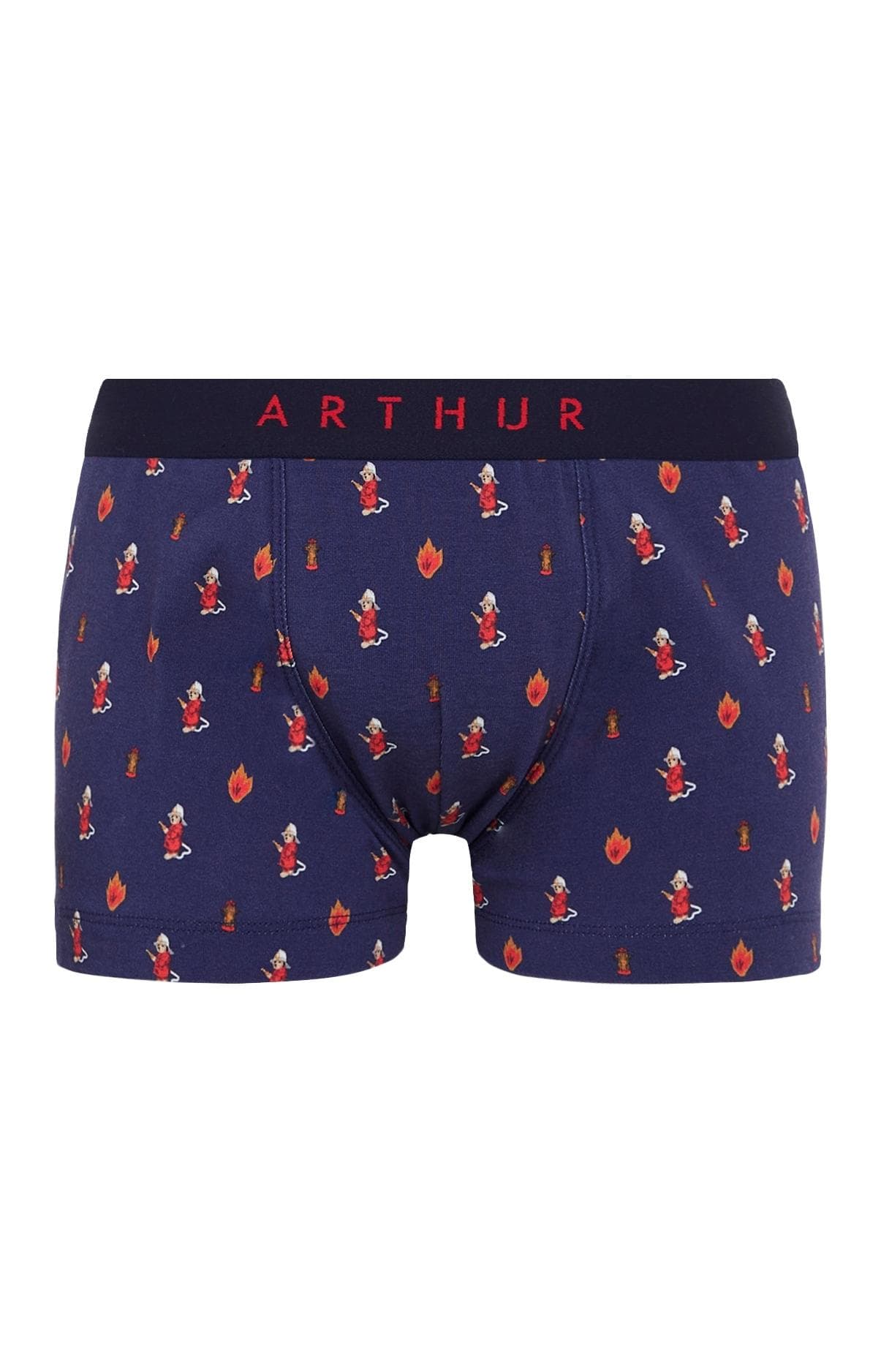 Boxer garçon bleu marine pompiers 2