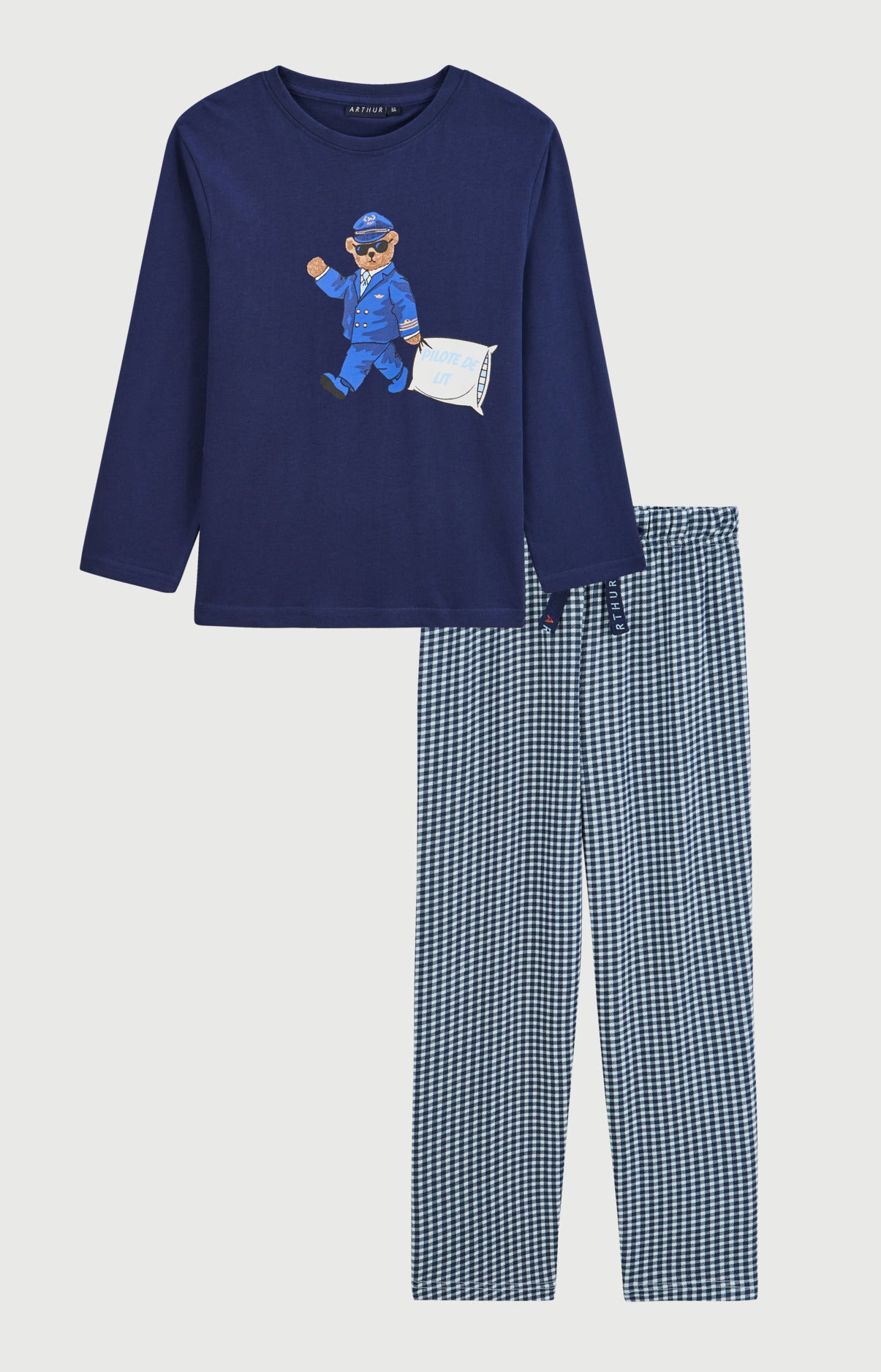 Pyjama enfant en jersey de coton léger - Pilote de lit