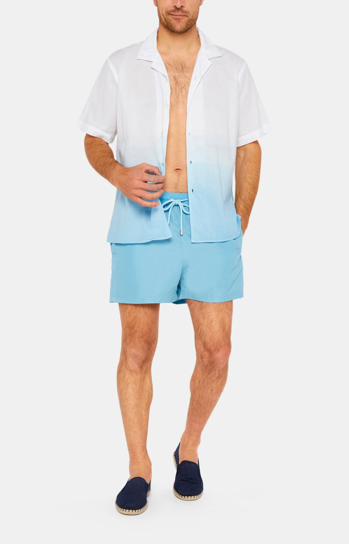 Chemise Homme manches courtes Tie &amp; Dye Bleu 1