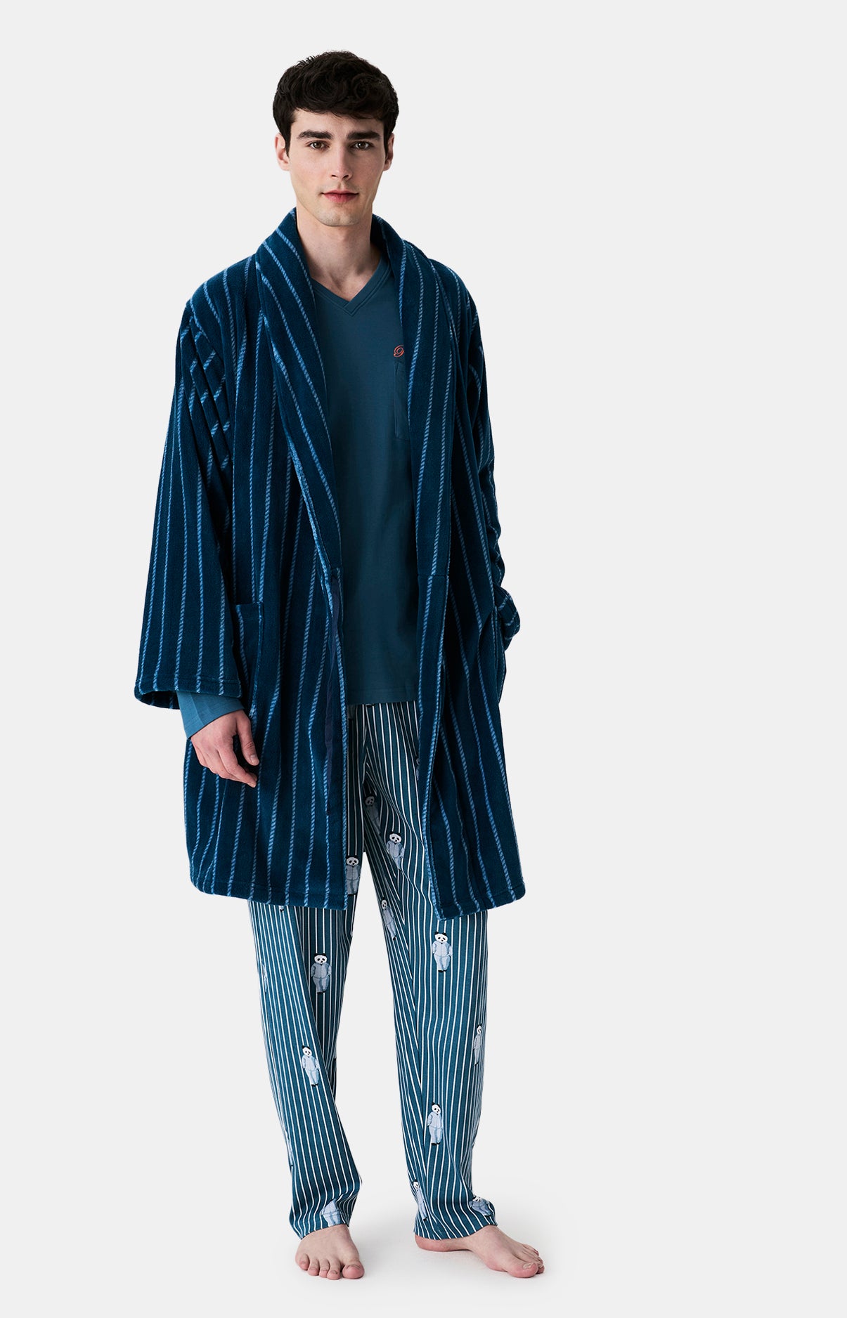 Robes de Chambre, Peignoirs &amp; Vestes Homme Pandastique PETROLE 4