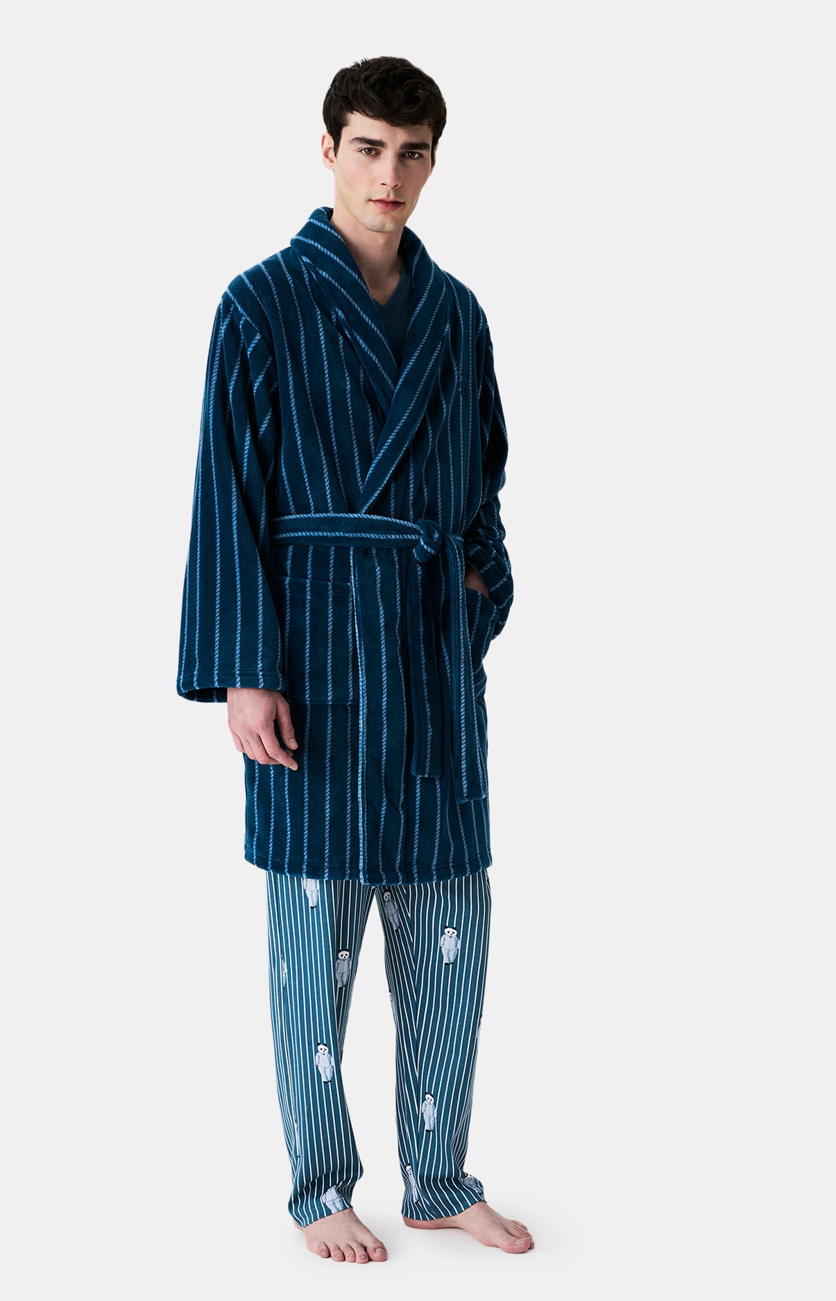 Robes de Chambre, Peignoirs &amp; Vestes Homme Pandastique PETROLE 5