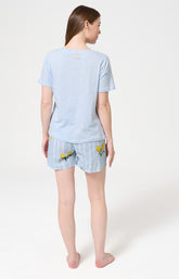 Pyjama Femme Lemon chérie Manches courtes Imprimé citrons jaunes et verts 6