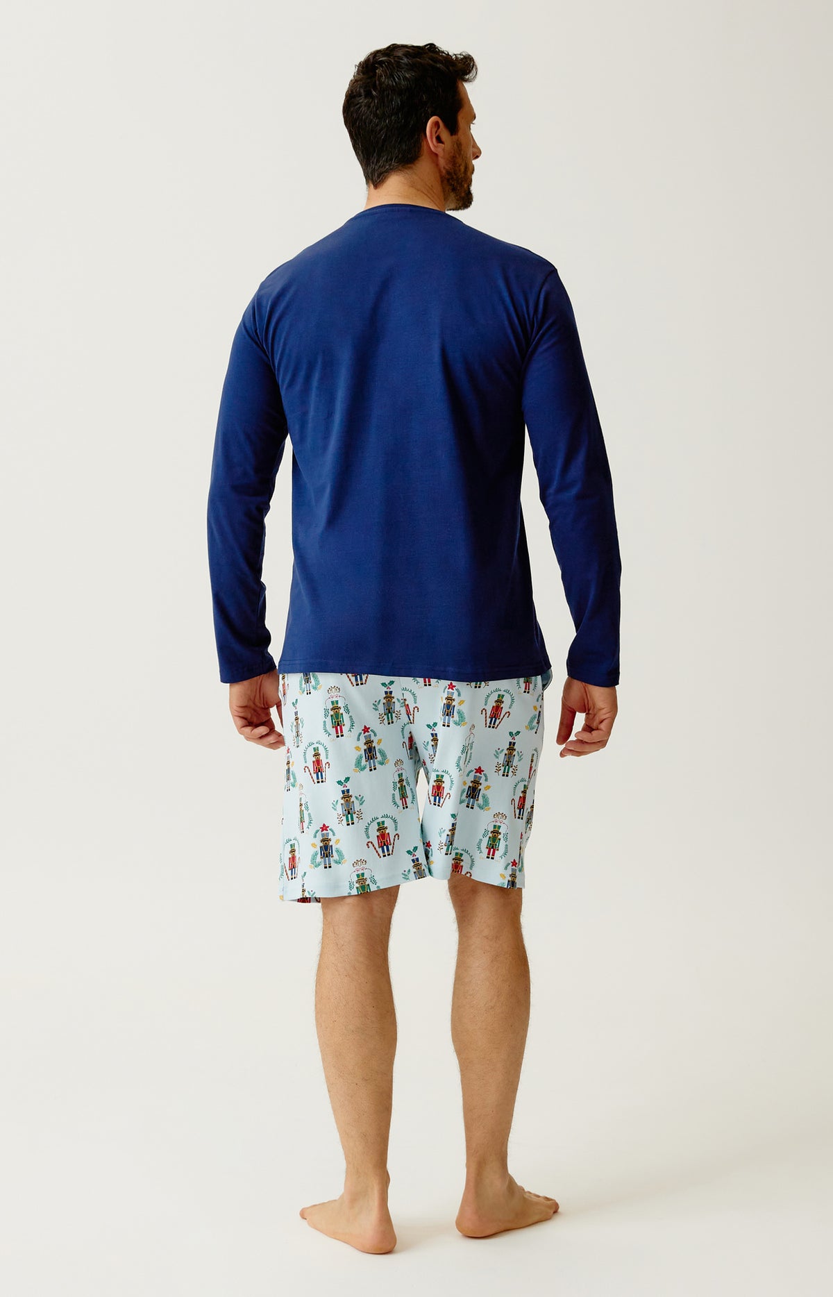Pyjashort manches longues en jersey de coton - Casse-noisette
