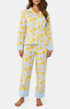 Pyjama Boutonné Femme palmier Jaune 1